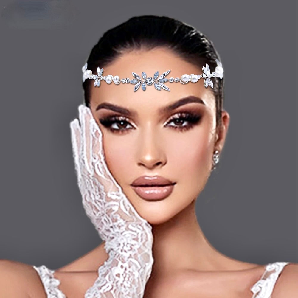 Wedding Hair Accessories - Opal and Pearl Bridal Headband Vine