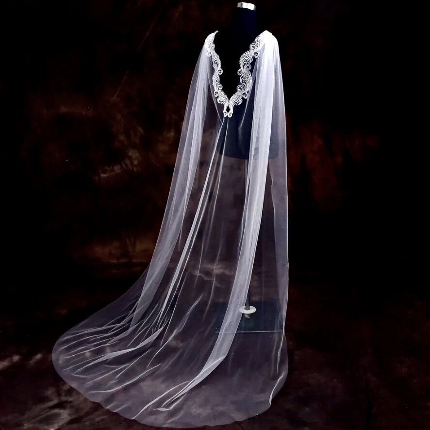 Wedding Veils - Lace Bridal Cape Veil - Cathedral Length