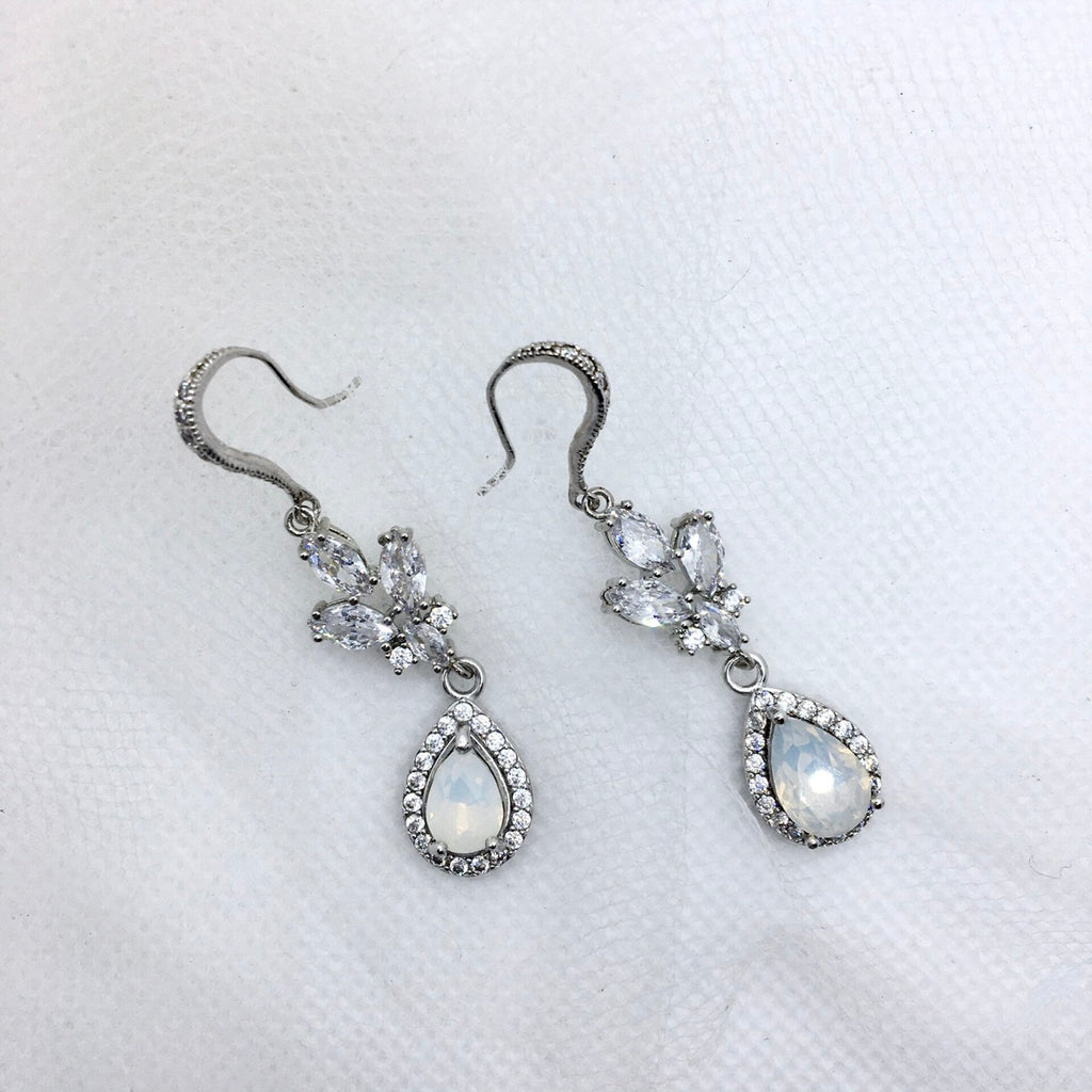 Pearl Wedding Jewelry - Opal Bridal Earrings