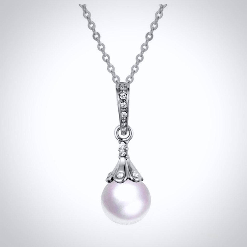 Pearl Wedding Jewelry - Pearl and Cubic Zirconia Jewelry Set