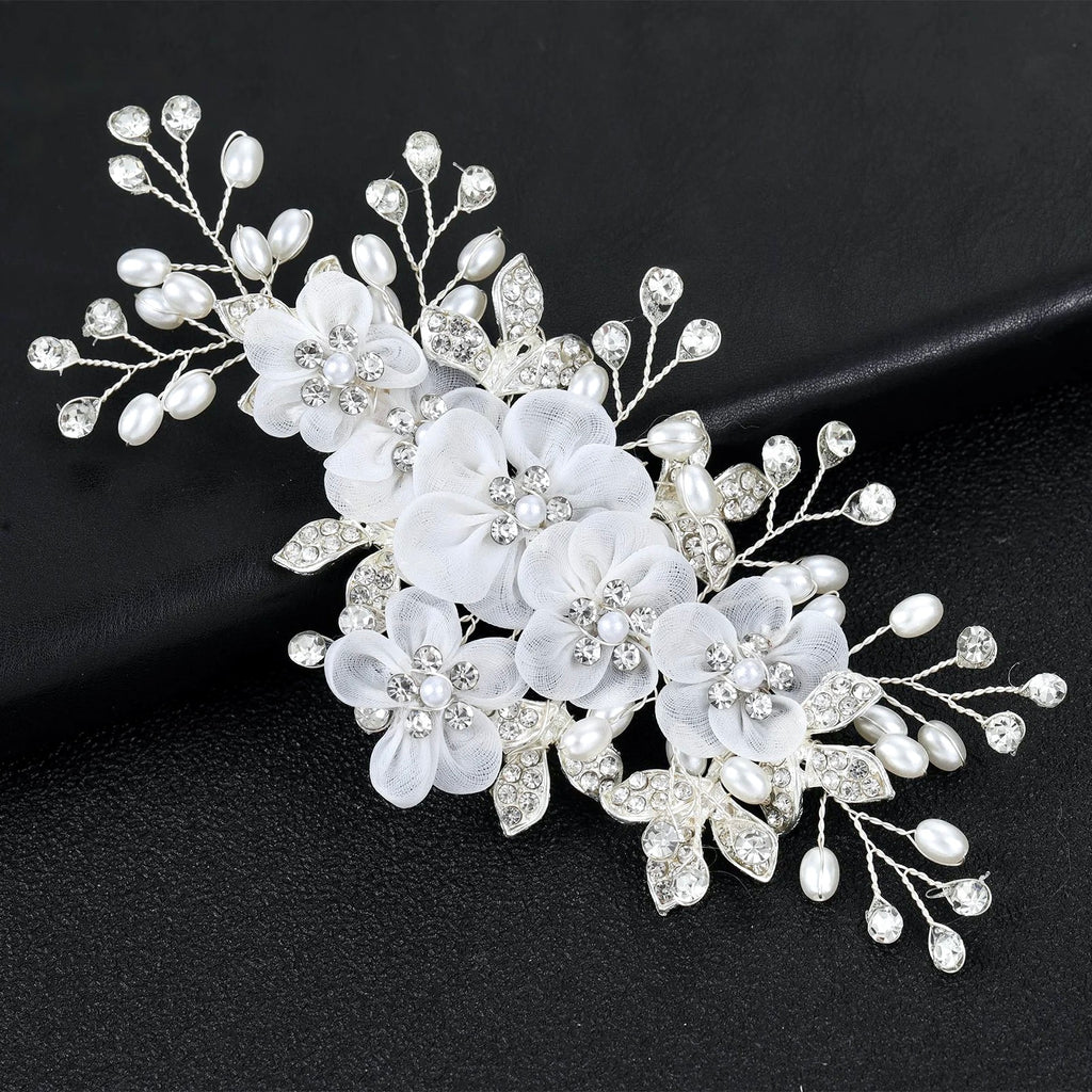 Wedding Hair Accessories - Silk Flowers Bridal Hair Clip