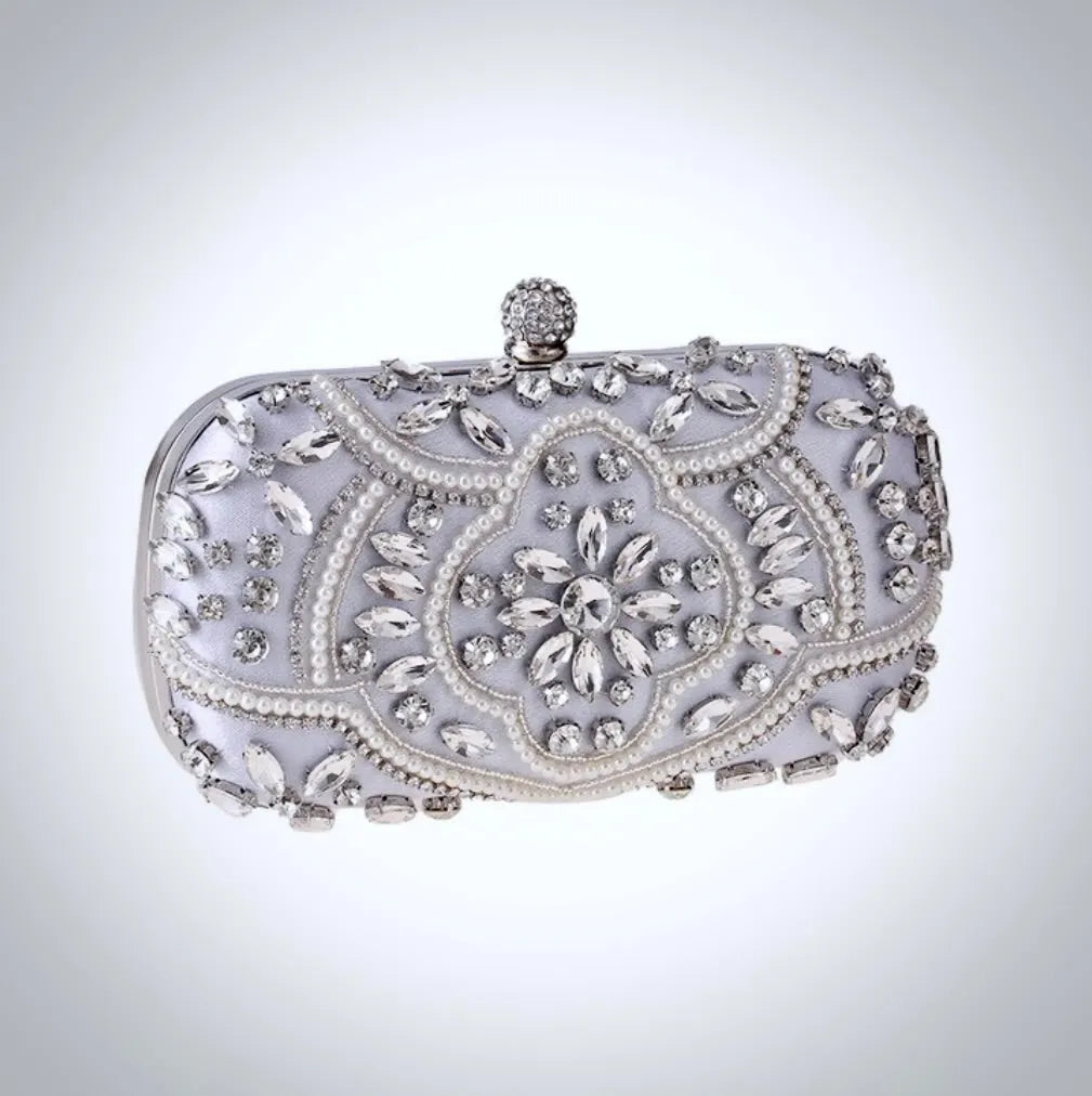 Flavia - Beaded Crystal Bridal Handbag Clutch