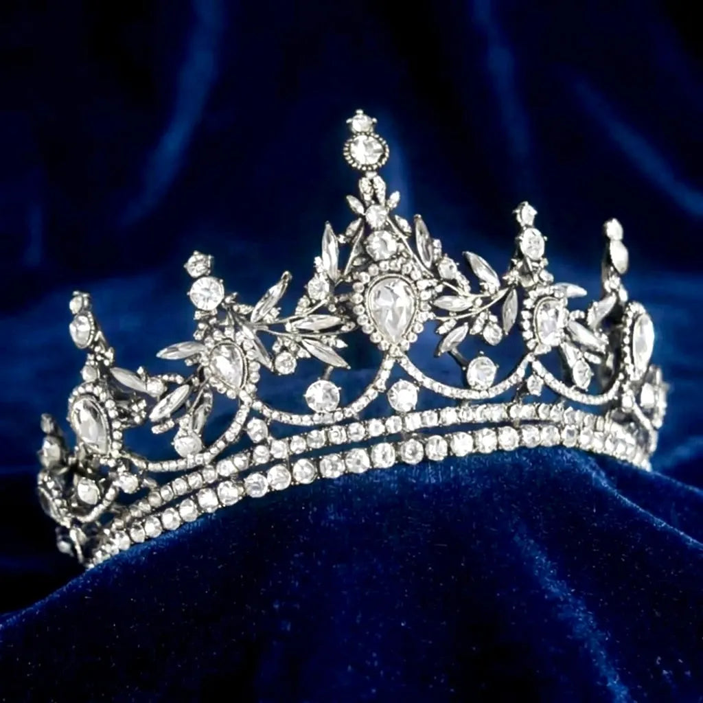 Antoinette Baroque Tiara – Vintage Wedding Crown Antique  display picture 2