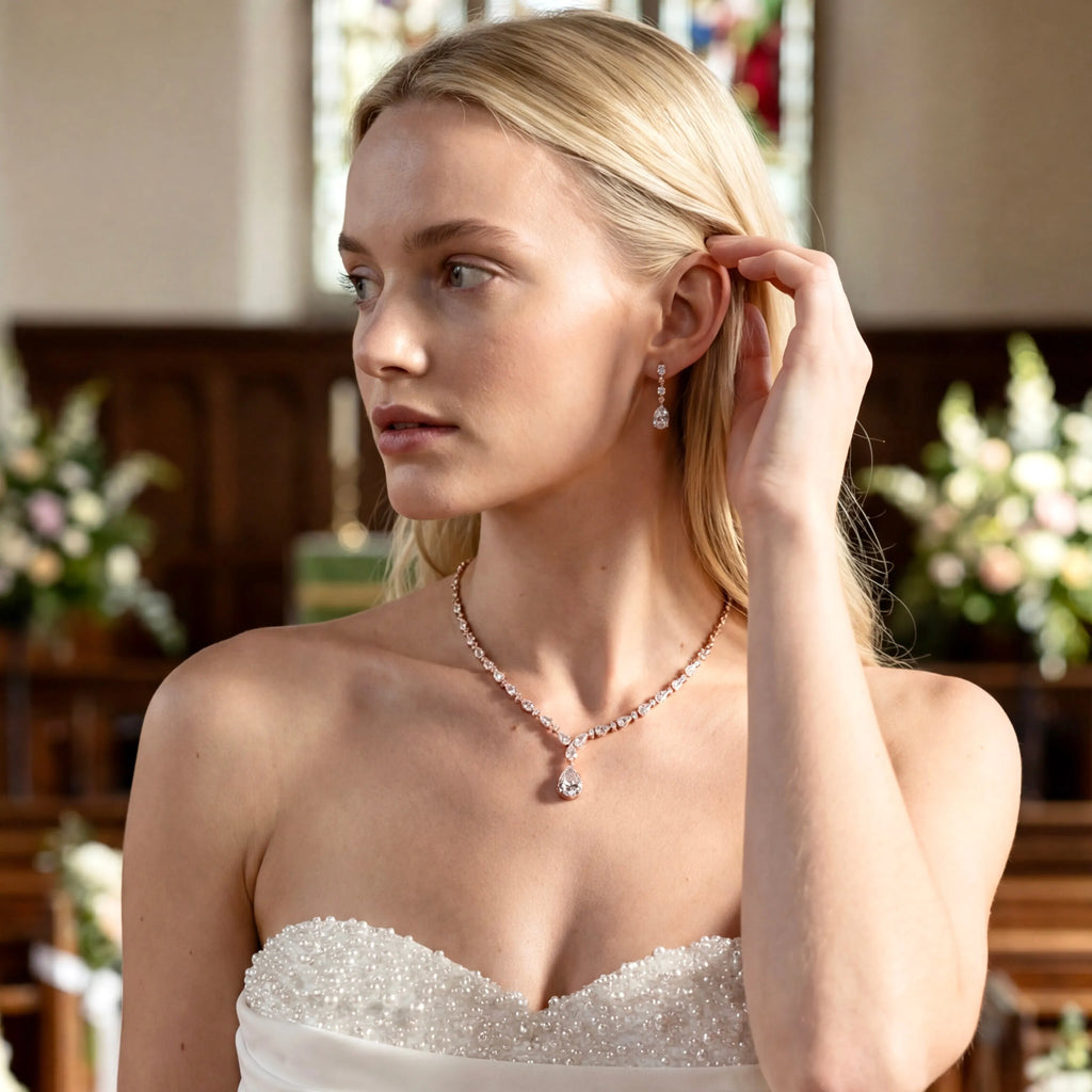 jewelry with rose gold dress Gold Rose Charm Necklace - All Jewelry main image 0