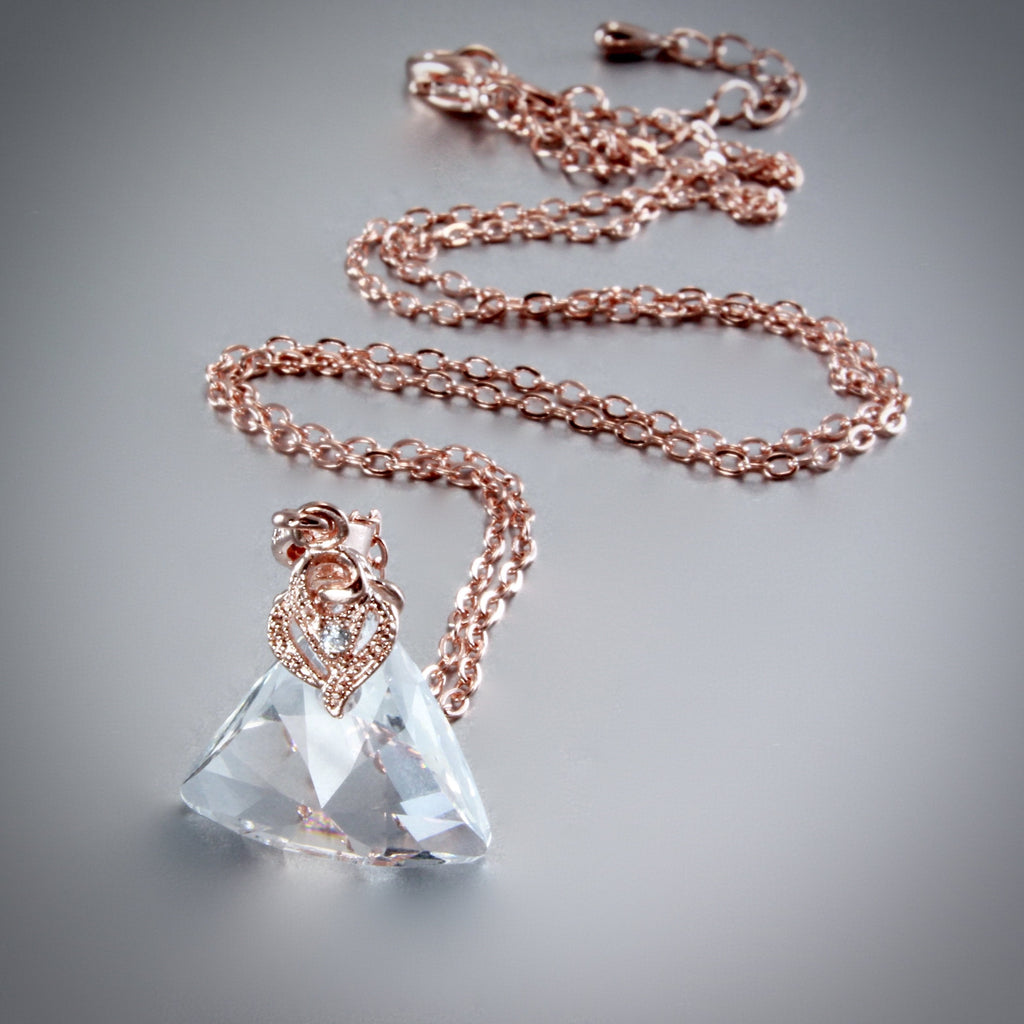 "Leah" - Swarovski Crystal and 14K Rose Gold-Filled Necklace