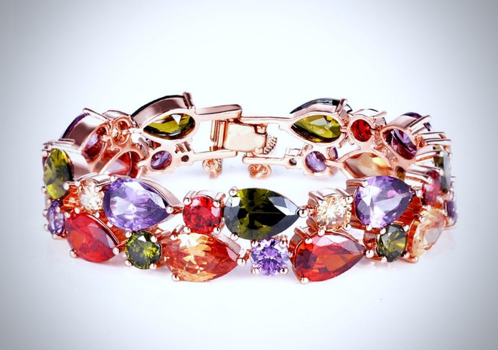 Wedding Jewelry - Multicolor Cubic Zirconia Necklace/Bracelet/Earrings/Set