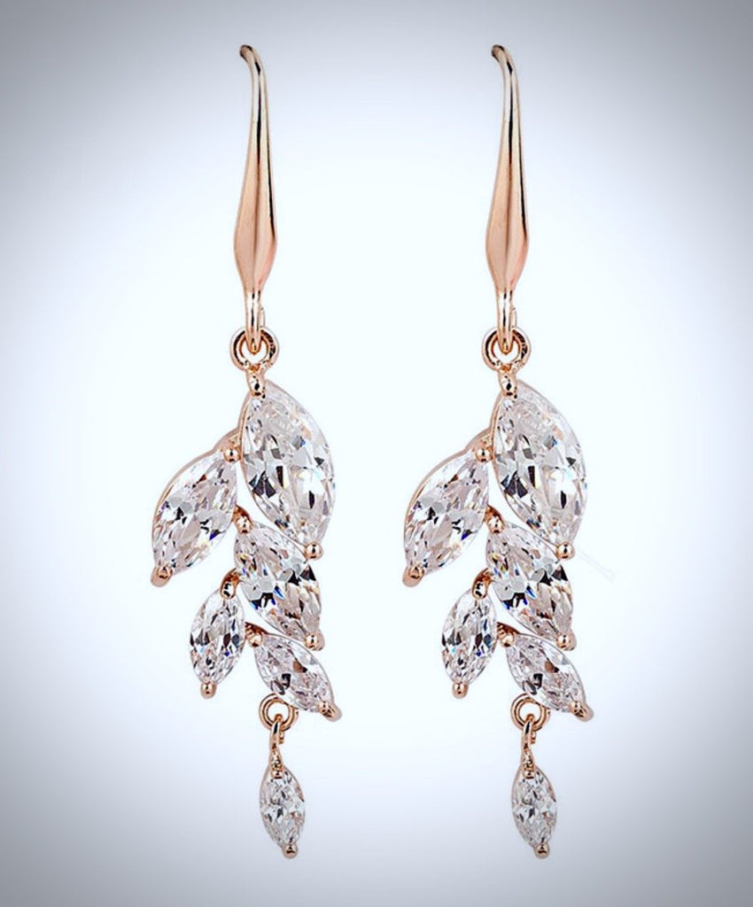 Wedding Jewelry - Cubic Zirconia Bridal Jewelry Set - Available in Rose Gold and Silver
