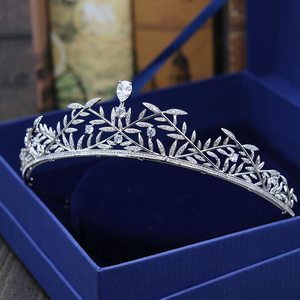 Wedding Jewelry and Accessories - Silver Cubic Zirconia Bridal 3-Piece Jewelry Set With Tiara