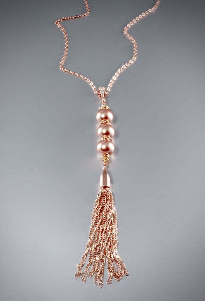 Rose gold tassel necklace 2025