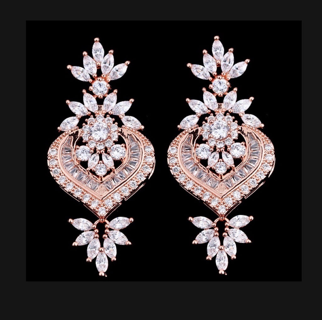 Wedding Jewelry - Cubic Zirconia Bridal 3-Piece Jewelry Set - Available in Silver, Rose Gold and Yellow Gold