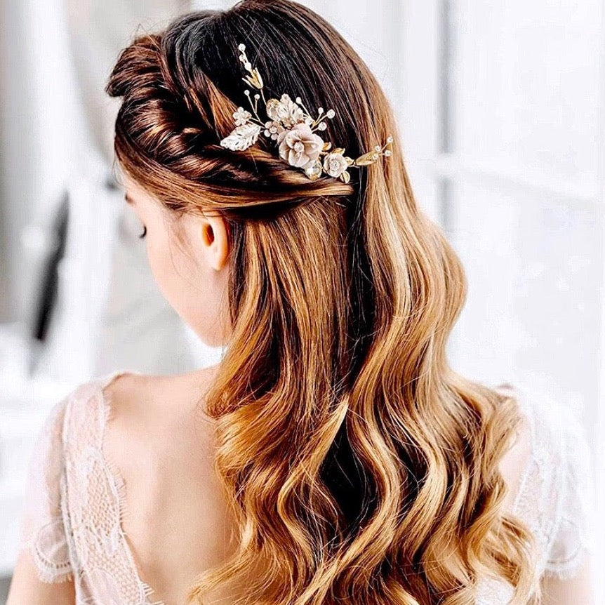 Wedding Hair Accessories - Bohemian Gold Bridal Hair Comb