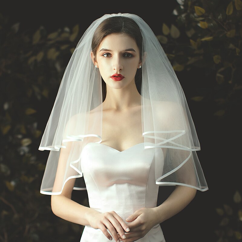 Adora by Simona Wedding Veils - Satin Edge Fingertip Length Bridal Veil