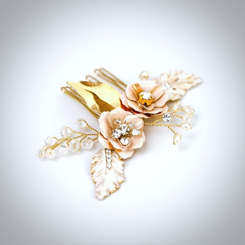 Wedding Hair Accessories - Bohemian Gold Bridal Headband, Hair Comb and Hair Pins Set