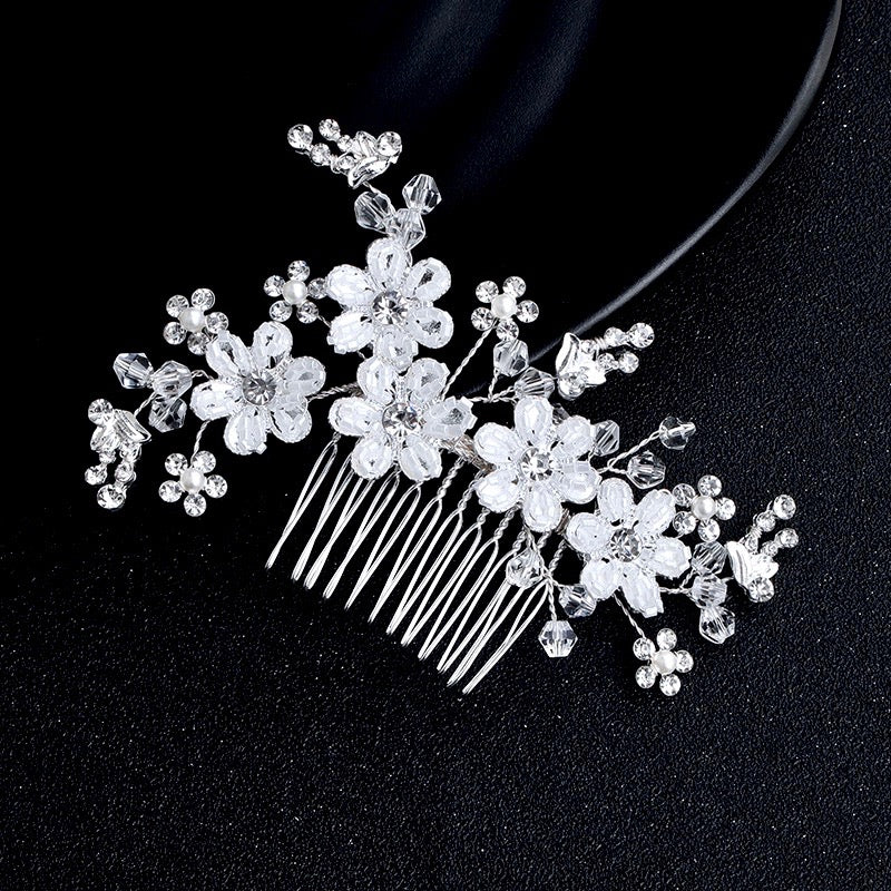 "Carmen" - Silver Pearl and Crystal Bridal Hair Comb