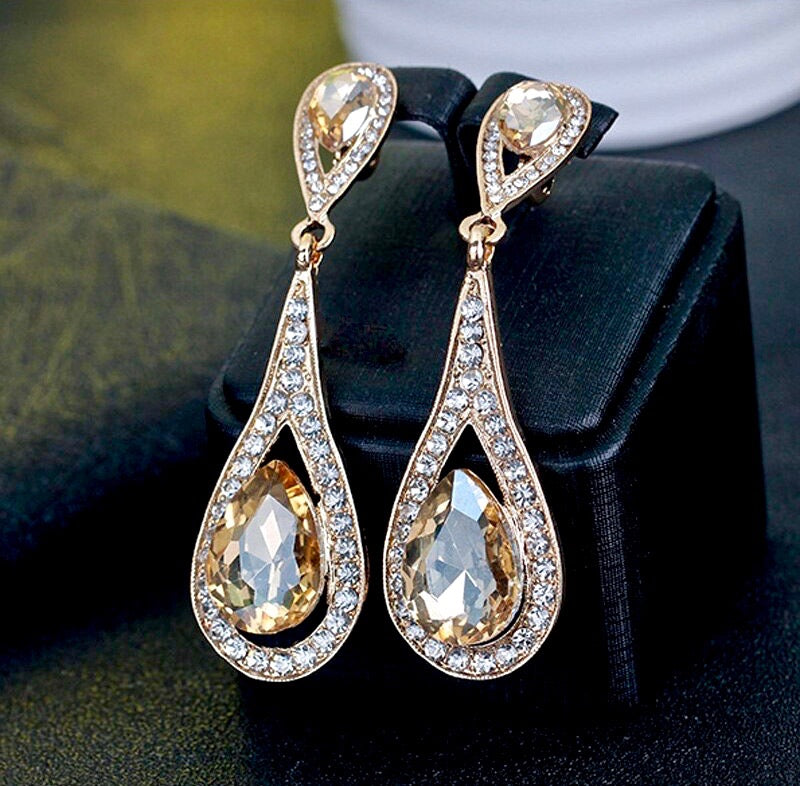 Wedding Jewelry - Crystal Bridal Earrings - More colors available