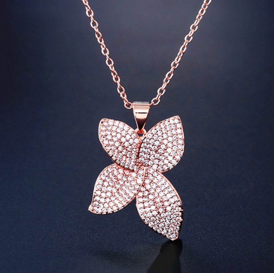 Wedding Jewelry - Cubic Zirconia Bridal Necklace - Available in Silver, Rose Gold and Yellow Gold