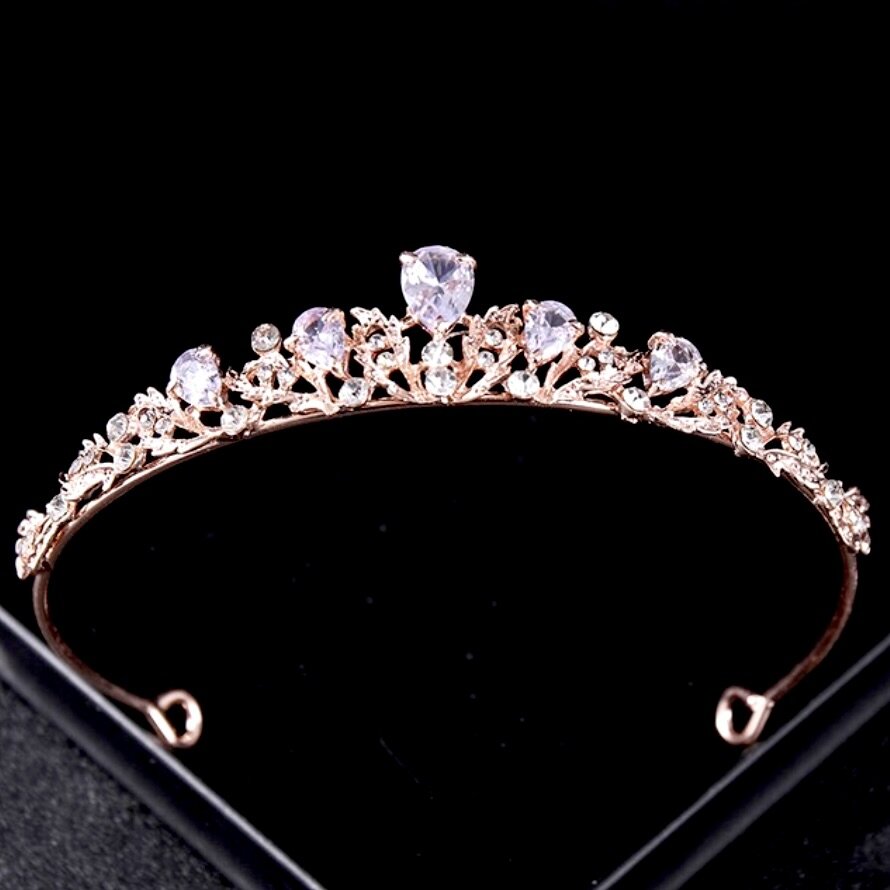 Wedding Hair Accessories - Cubic Zirconia Bridal Tiara - Available in Silver, Rose Gold and Yellow Gold