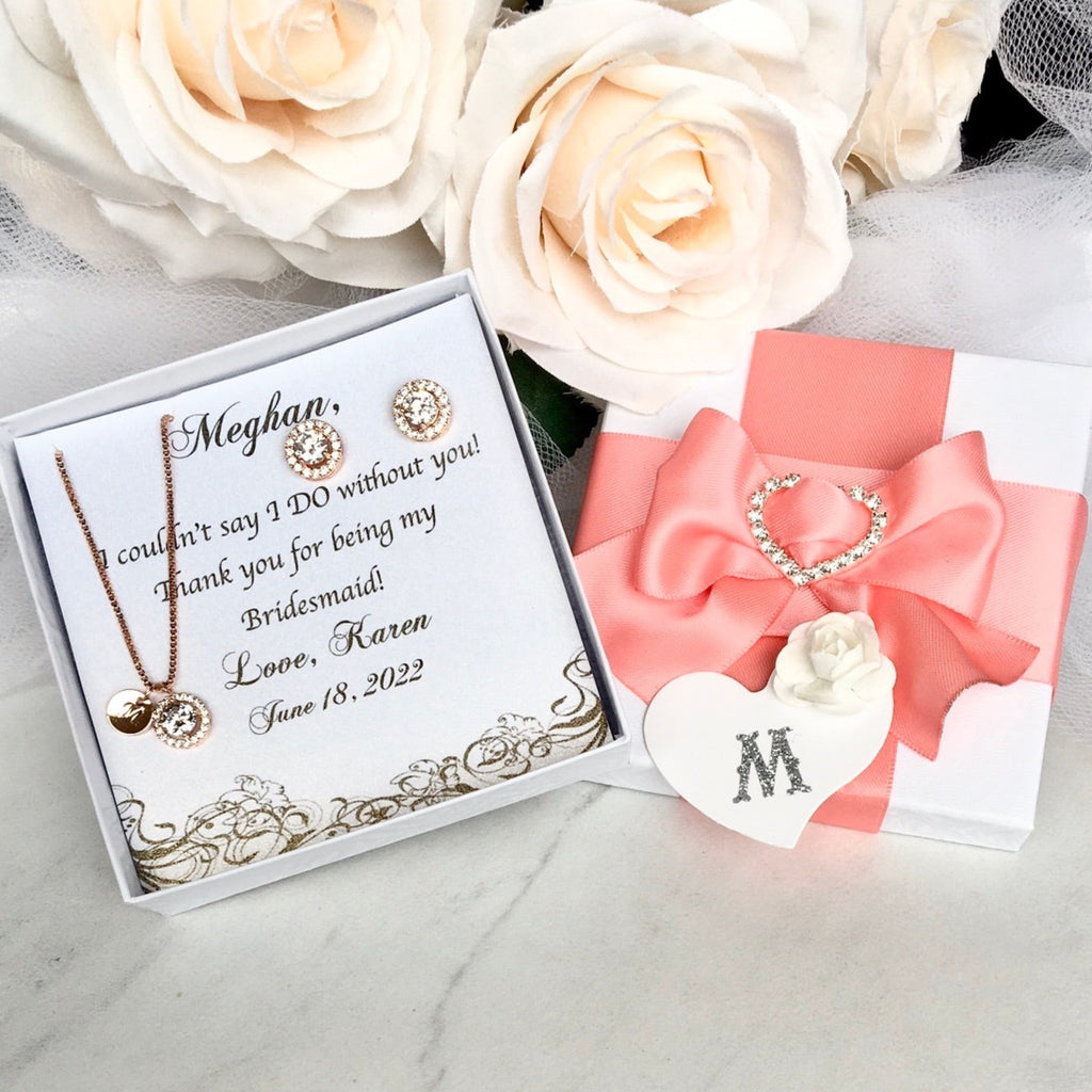 Bridesmaid Jewelry Set – Silver, Gold or Rose Gold Wedding Jewelry