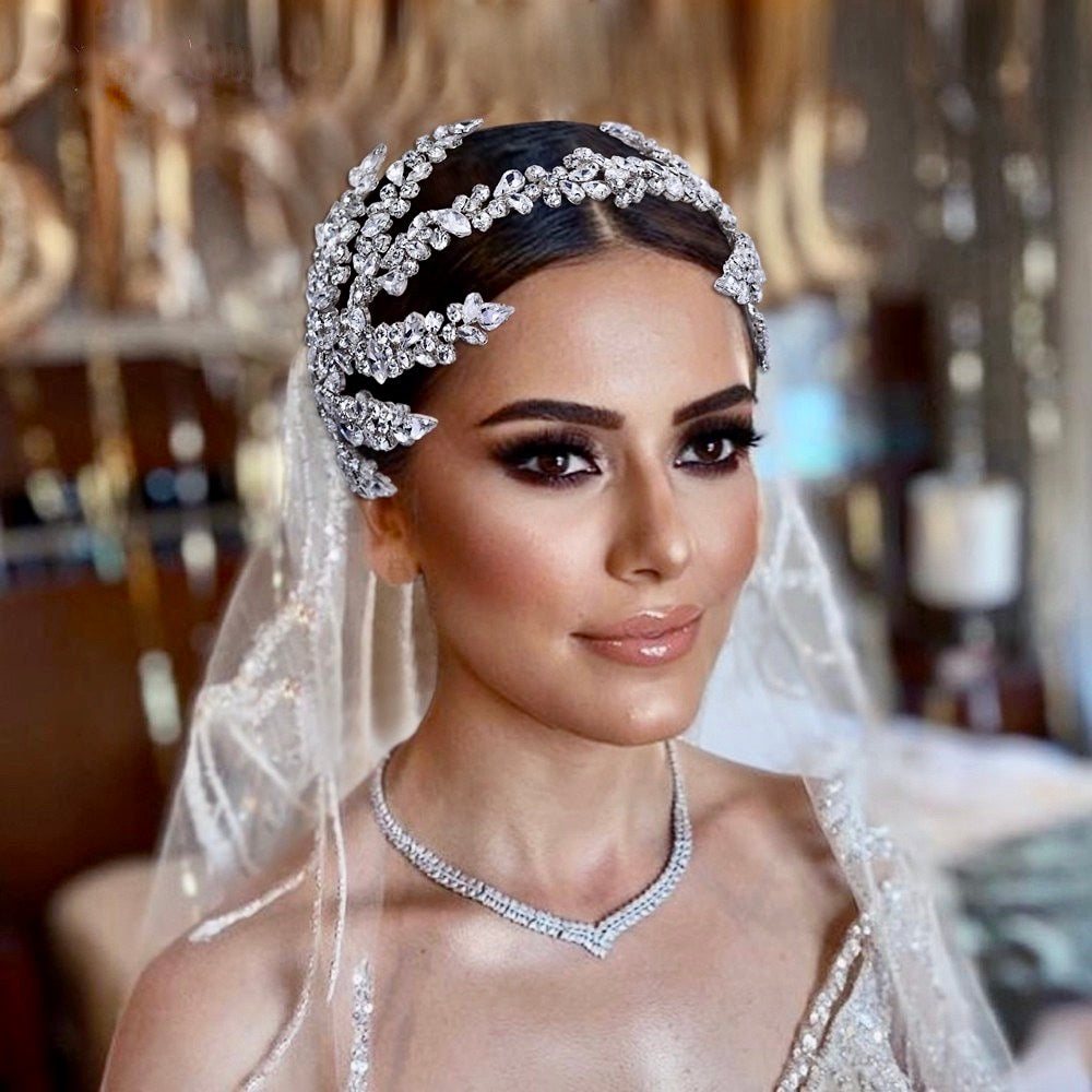 Wedding Hair Accessories - Silver Crystal Bridal Headdress | ADORA Simona