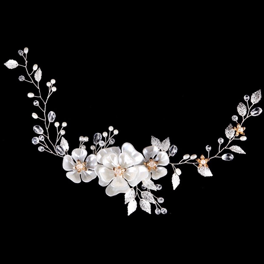 Wedding Hair Accessories - Floral Wedding Headband - Available in Silver and Gold