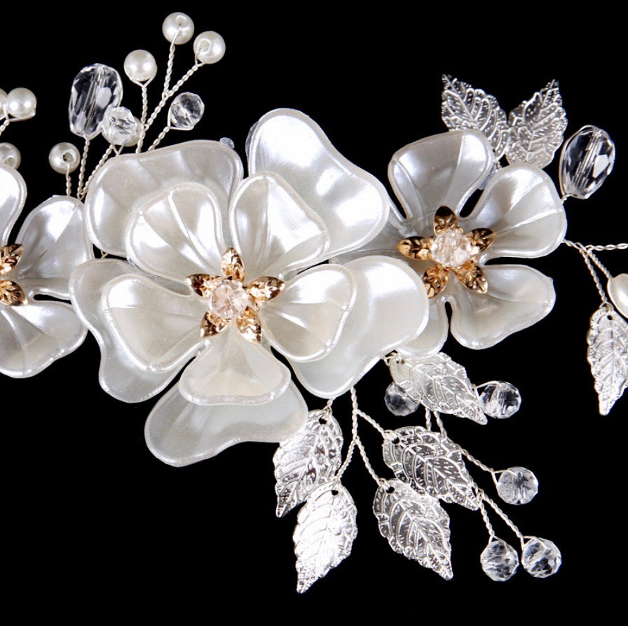 Wedding Hair Accessories - Floral Wedding Headband - Available in Silver and Gold