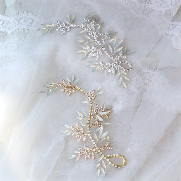 Wedding Hair Accessories -  Opal Bridal Hair Vine - Available in Silver and Gold
