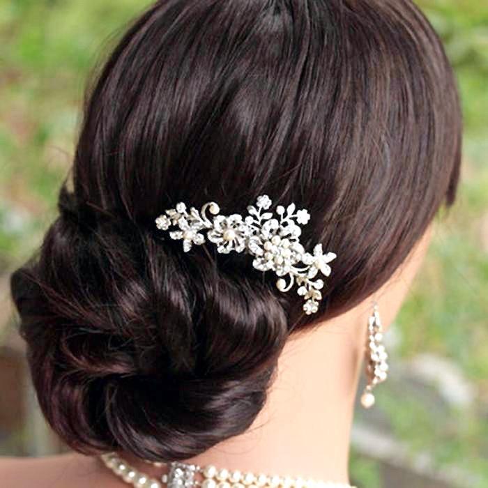 Wedding Hair Accessories - Pearl and Crystal Bridal Hair Comb