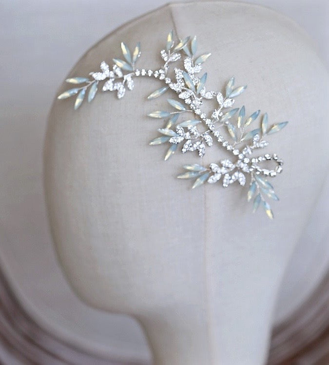 Wedding Hair Accessories -  Opal Bridal Hair Vine - Available in Silver and Gold
