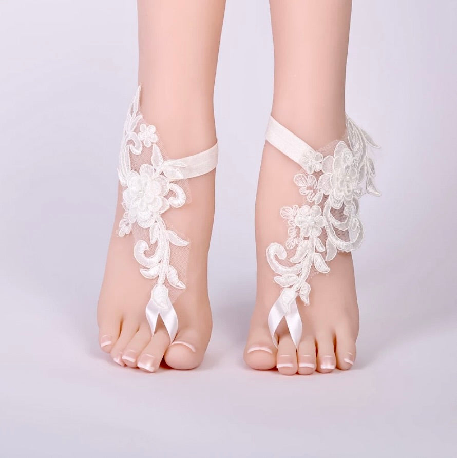 Wedding Accessories - Lace Wedding Barefoot Sandals
