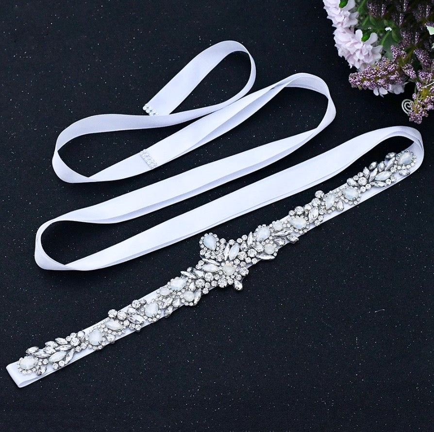 Wedding Accessories - Swarovski Opal Bridal Belt/Sash