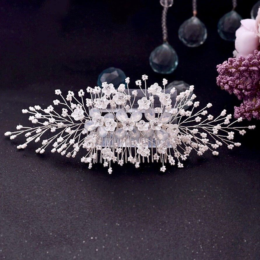 Wedding Hair Accessories - Opal Bridal Hair Comb - Available in Gold and Silver