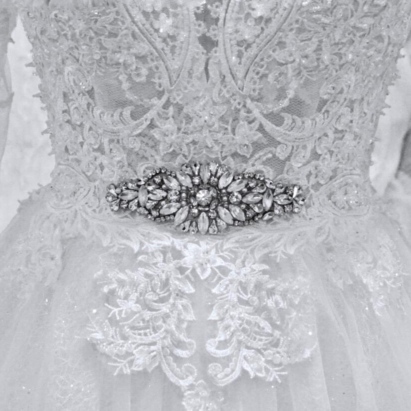 Wedding Accessories - Swarovski Opal and Pearl Bridal Belt/Sash