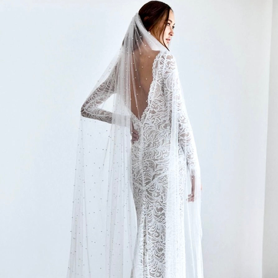 Adora by Simona Wedding Veils - Pearl Bridal Veil - Cathedral Length