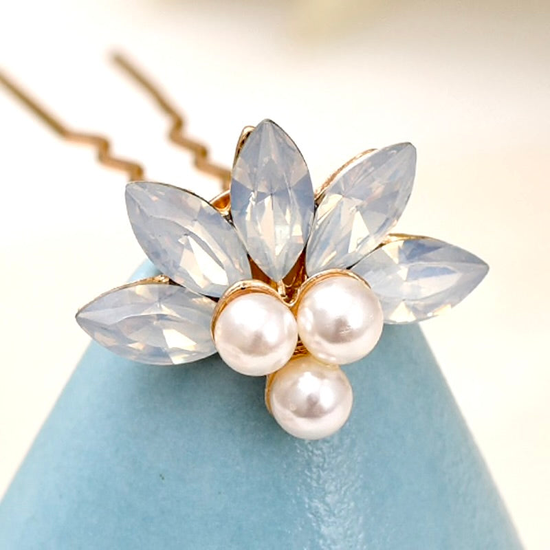 Pearl and Opal Bridal Hair Pins