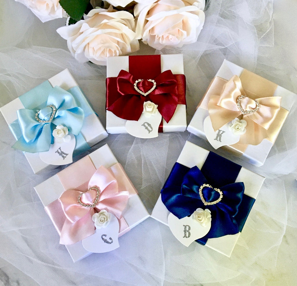 Wedding Accessories -Personalized Bridal Party Jewelry Gift Box - More Colors Available