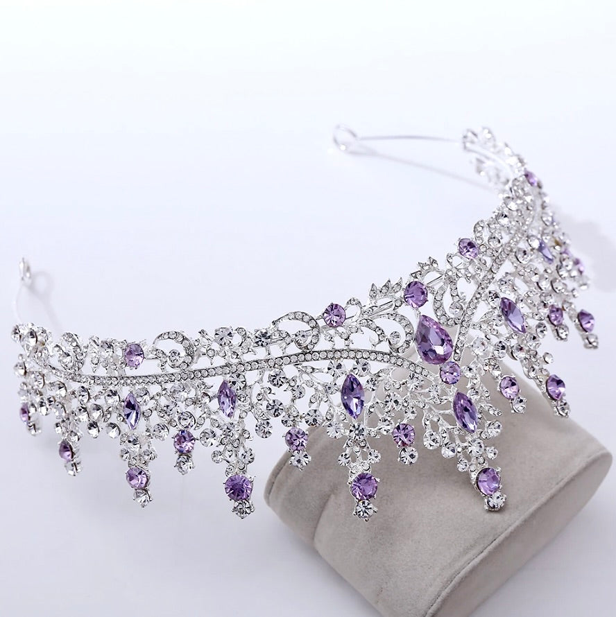 Wedding Hair Accessories Purple Baroque Bridal Tiara ADORA by