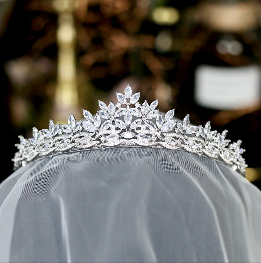 Wedding Hair Accessories - Wedding Rhinestone Tiara - Available in Silver, Yellow Gold and Rose Gold