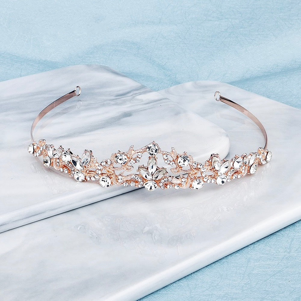 Wedding Hair Accessories - Rose Gold Bridal Tiara