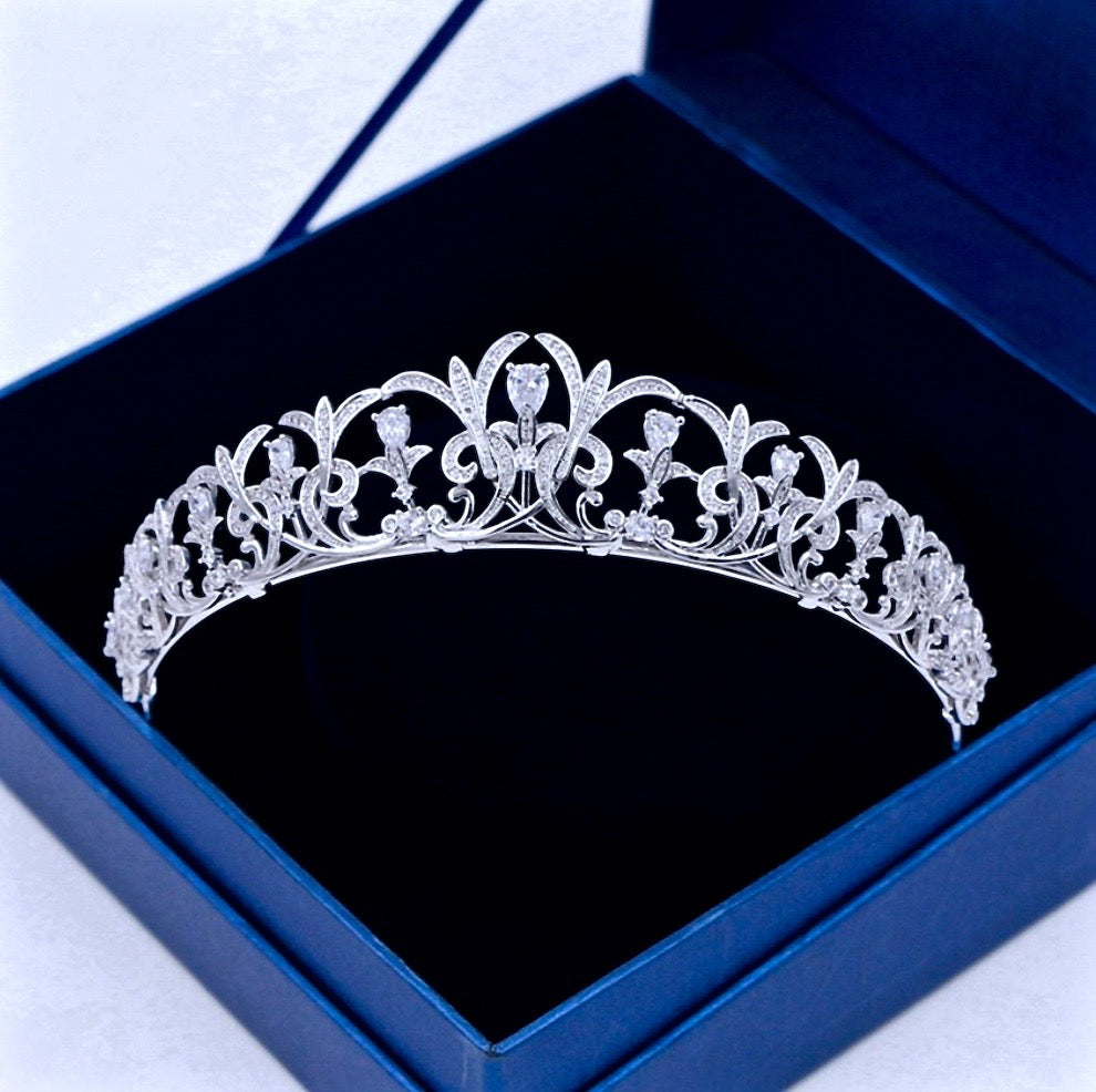 "Alana" - Silver Cubic Zirconia Bridal Tiara