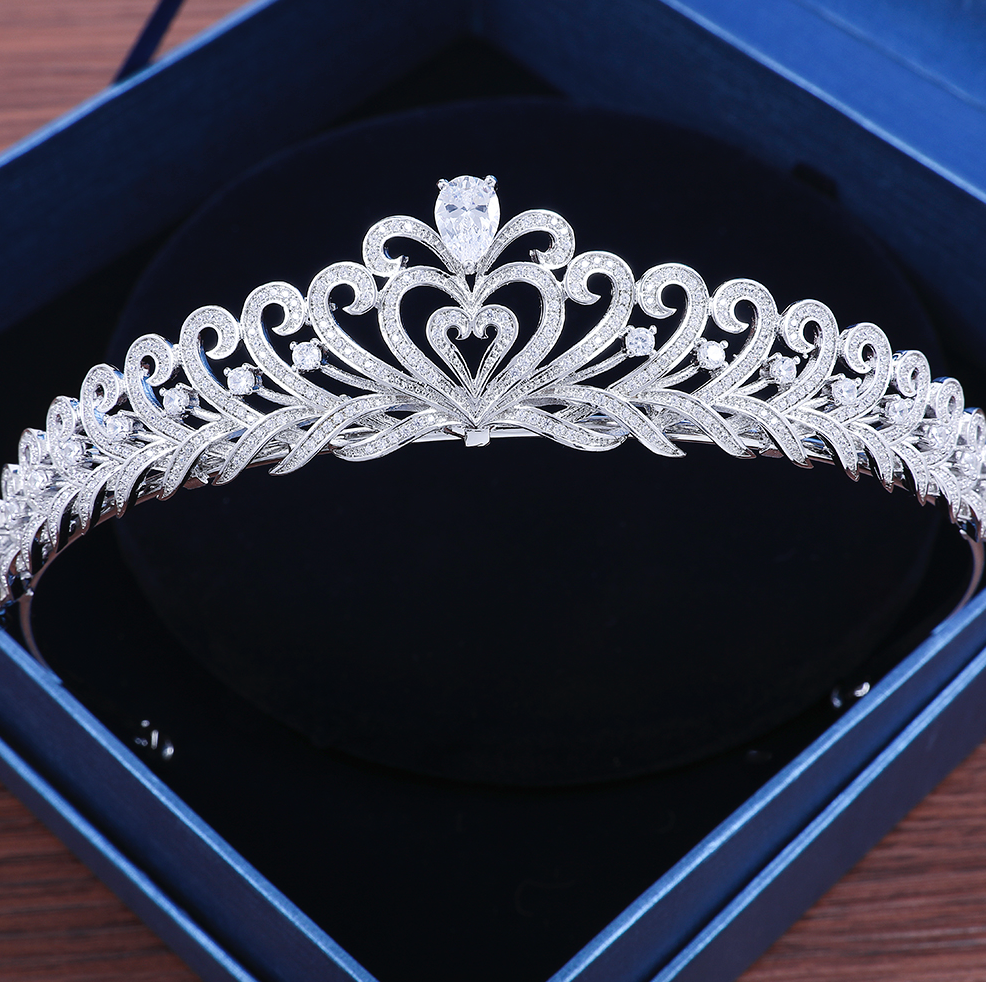 "Freya" - Silver Cubic Zirconia Bridal Tiara