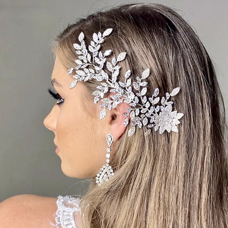 Wedding Hair Accessories - Silver Cubic Zirconia Bridal Headdress