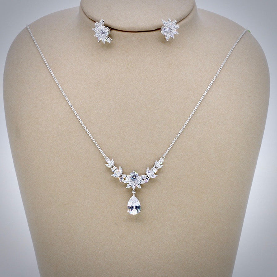 Wedding Jewelry and Accessories - Silver Cubic Zirconia Bridal Jewelry Set