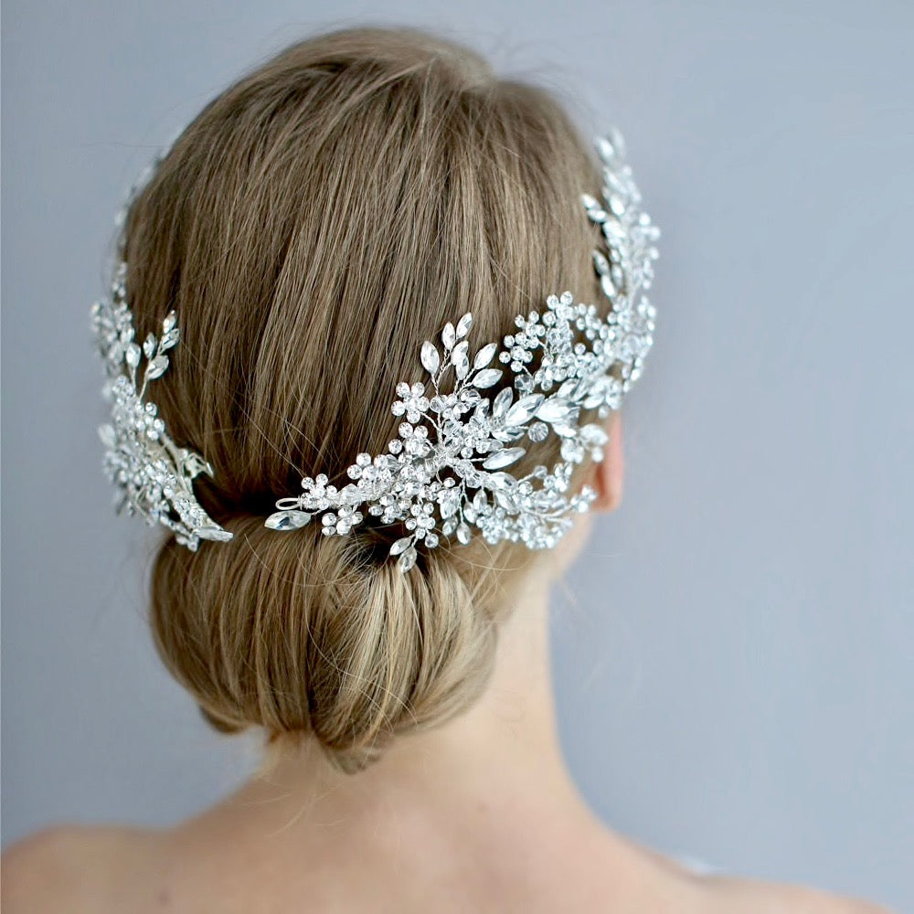 Wedding Hair Accessories - Silver Crystal Bridal Hair Vine