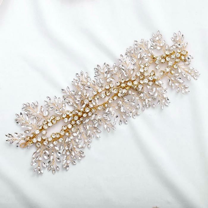 Wedding Hair Accessories - Crystal Bridal Hair Vine - Available in Silver and Yellow Gold