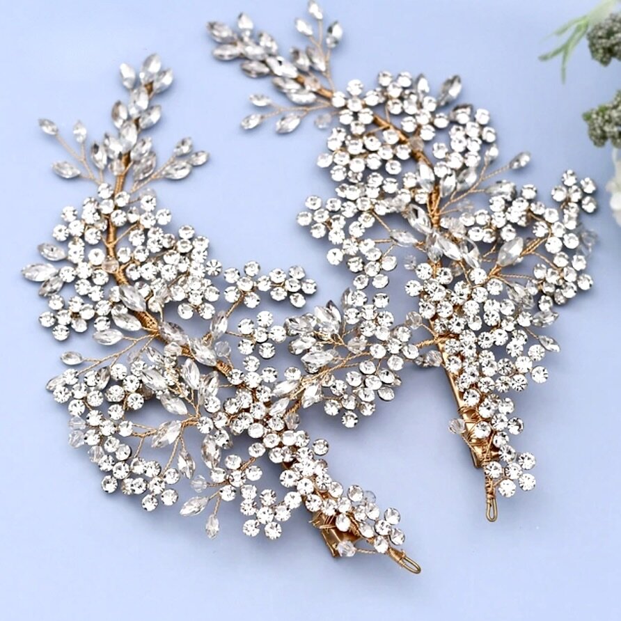 Wedding Hair Accessories - Crystal Bridal Headdress - Available in Silver and Gold
