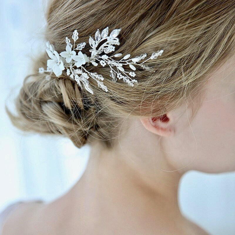 Wedding Hair Accessories - Pearl and Crystal Bridal Hair Clip/Vine