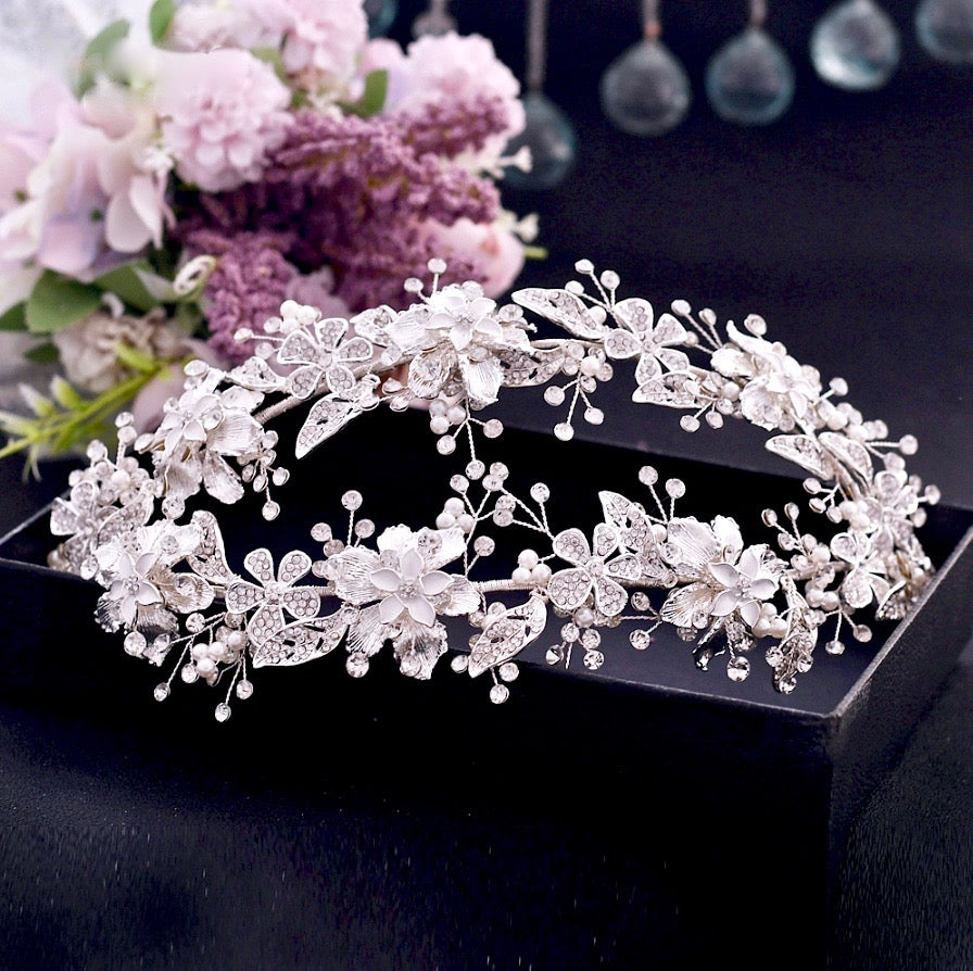 Adora by Simona Wedding Hair Accessories - Crystal Bridal Forehead Accessory - Available in Silver and Gold Gold