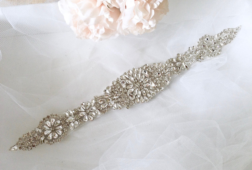 Wedding Accessories - Silver Crystal Bridal Belt/Sash