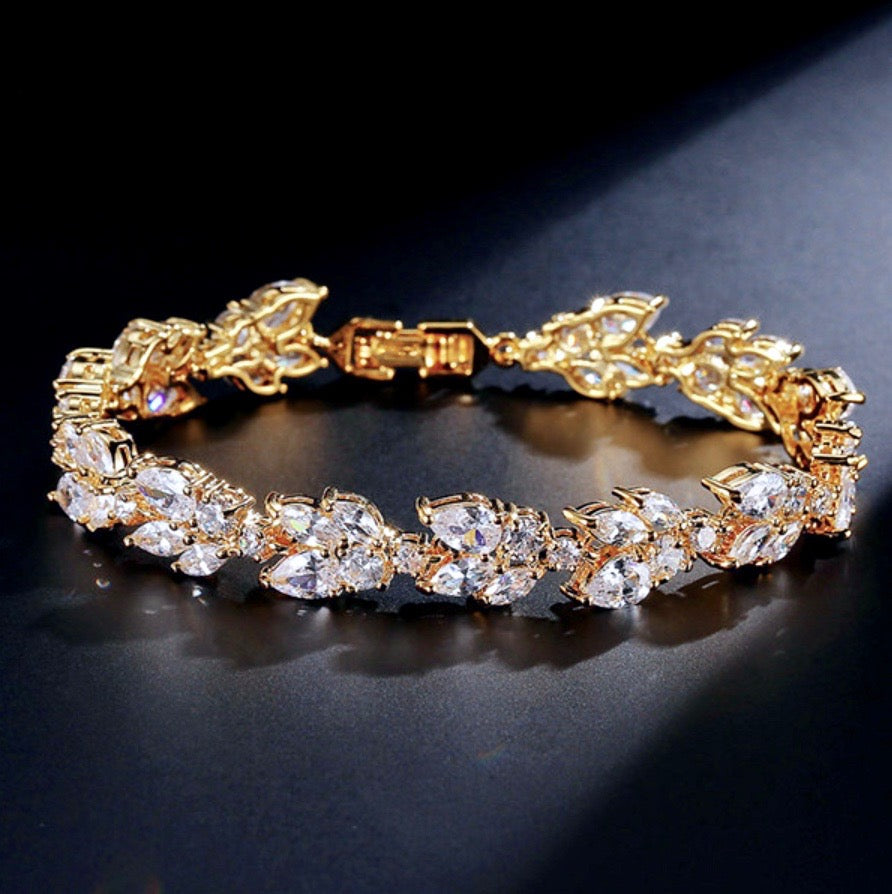 Bridal bracelet rose gold deals