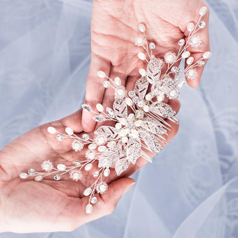 Wedding Hair Accessories - Pearl and Crystal Bridal Hair Comb - More Colors